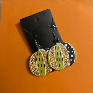 Pumpkin Leather Print Earrings